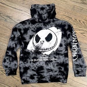 NWT Disney The Nightmare Before Christmas Boys Tie Dye Hoodie Sweatshirt 8-9